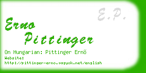 erno pittinger business card