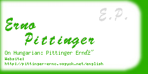 erno pittinger business card